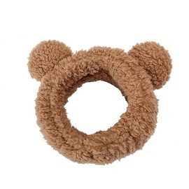Hofar Bear Face Wash Headband Hairband with Bear Ears Coral Fleece Cartoon Cute Creative Hair Accessories