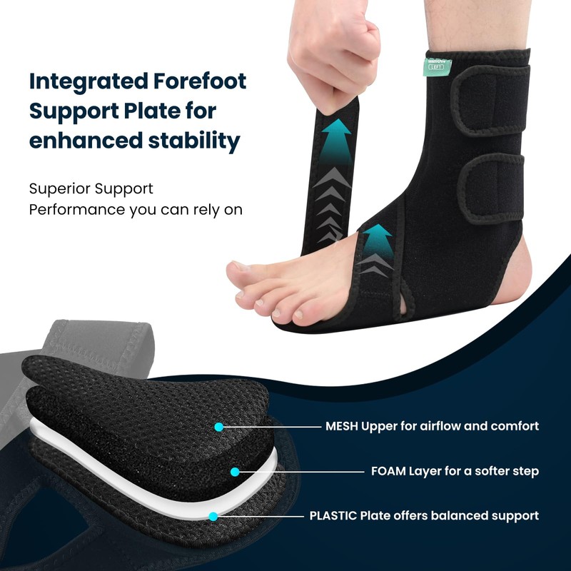 Welnove Adjustable Drop Foot Brace for Everyday Support – Stabilizes