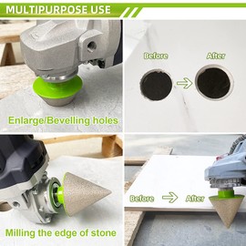 FACHLICH Diamond Cone Tile Bit - 2" Beveling Chamfer Bit 50mm for Enlarging Chamfering Milling Holes in Porcelain Tile Ceramic Marble