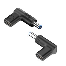 Type C to DC Adapter 4.5 x 3.0 mm, USB C to 4.5 x 3.0 mm Male Adapter, PD Fast Charge, Supports Up to 100W, 90 Degree PD Emulator Trigger for Laptop, Type-C Female to