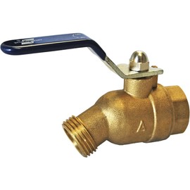 American Valve M76QT 3/4" Quarter Turn Hose Bibb FIP, 2 port, 3/4-Inch, Brass