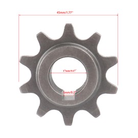 420 Chain 42 Links with Chain Sprocket 10 Tooth 17mm 3/16" Keyway Compitable with CT200U-EX CT200U Trail, BT200X, Baja MB165 MB200 Mini Bike Go Kart Part (Red, 17mm)