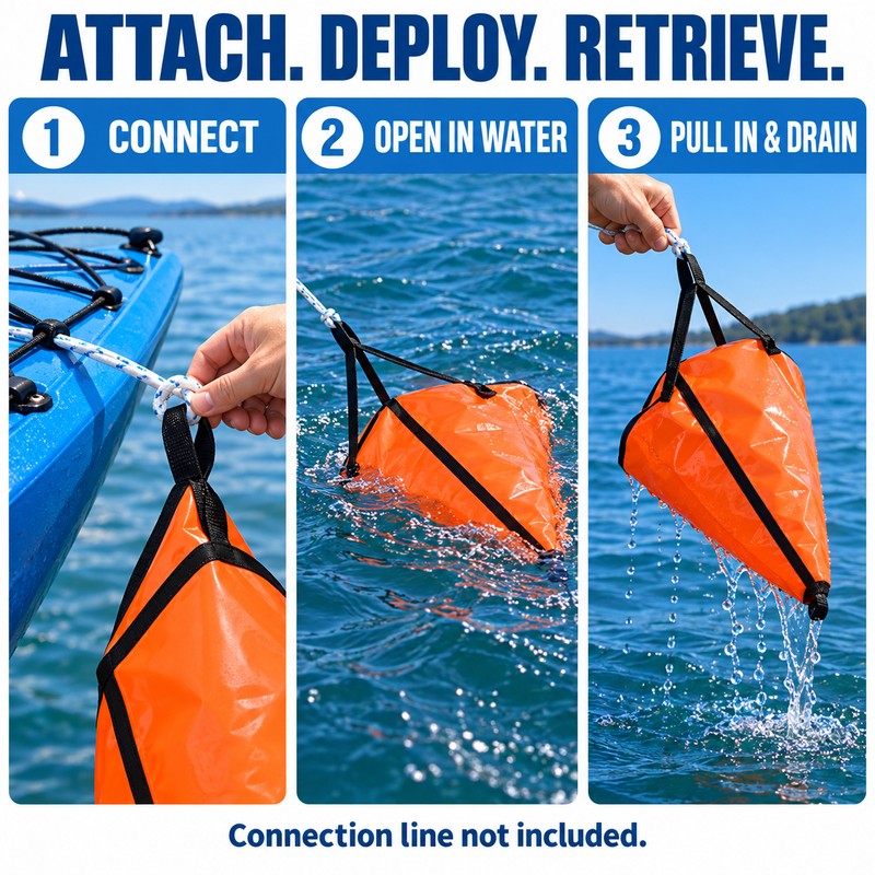 18 Inch PVC Sea Anchor Drift Socks for Boats Under