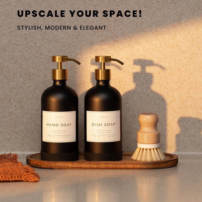 Hand and Dish Soap Dispenser for Kitchen and Bathroom, Set