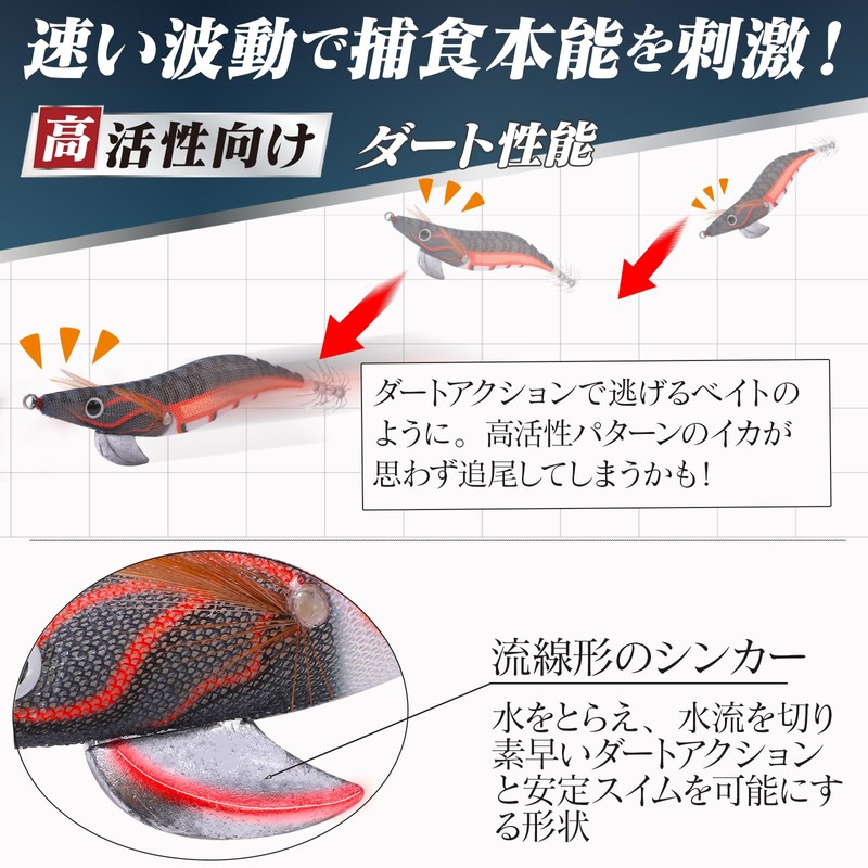 CONTYU Egi No. 3 Set Speedster Dirt Wave Rattle Sound