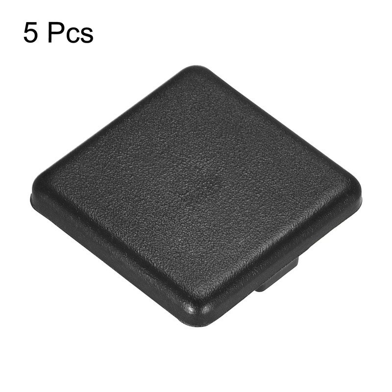 sourcing map Standard Plastic Square Aluminum Extrusion End Cap Black