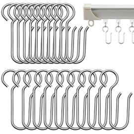 Metal Curtain Hooks (20Pcs) - Versatile Track Hooks for Windows, Doors & Showers