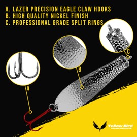 Doctor Spoons Freshwater Saltwater Premium Series 3 Pack - Fishing Spoons Bundle for Casting Trolling Jigging - Made in USA