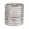 FUNOJOY Silver Bangle Bracelets for Women Multi Layer Stackable Textured