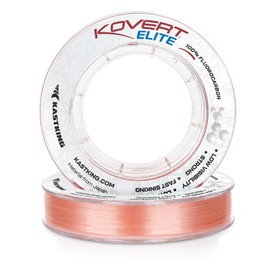 KastKing Kovert Elite 100% Fluorocarbon Fishing Line, Shock Resistant, High Clarity, Low Visibility, Highly Abrasion Resistant, Fast Sinking, Low Stretch, Low Light Refraction, Pink, 10LB, 25Yds