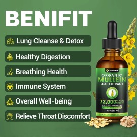 Heart What You Love Organic Mullein Leaf Extract Natural Liquid Drops 2 OZ - Alcohol Free Non-GMO