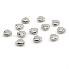 JCBIZ 12pcs Small Metal Heart Shape Decoration Screwback Stud Rivets for Belt Clothes Purse Handbag Leather Craft DIY Handmade Accessories(Silver)