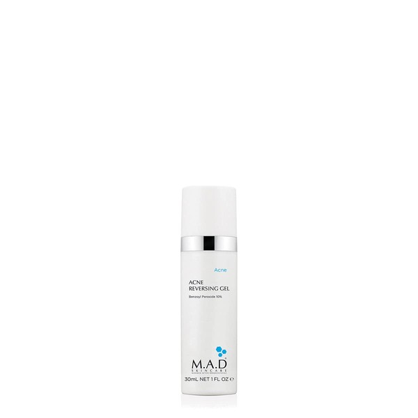 M.A.D Skincare Acne Reversing Gel - Non-Drying Benzoyl Peroxide Blemish Control 1 oz.
