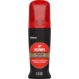 Kiwi Instant Shine & Protect Liquid Shoe Polish, Black, 1 Bottle with Sponge Applicator, 2.5 oz, Pack of 1