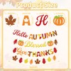Psiokimi Give Thanks Banner, 4 Pcs Thanksgiving Banner Decorations, Glitter