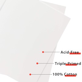 PHOENIX Painting Canvas Panels 18x24 Inch, 6 Value Pack - 8 Oz Triple Primed 100% Cotton Acid Free Canvases for Painting, White Blank Flat Canvas Boards for Acrylic, Oil, Watercolor & Tempera Paints