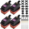 VIPMOON 4 Pack MG996R Servo Motor Kit Metal Gear Torque