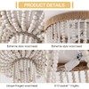 ELYCCUPA Wood Beaded Flush Mount Ceiling Light Bohemia Antique Rustic