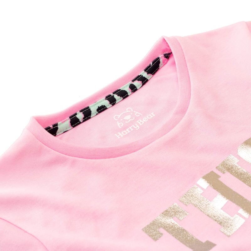 Harry Bear Girls Pyjamas Sleep Slogan, pink