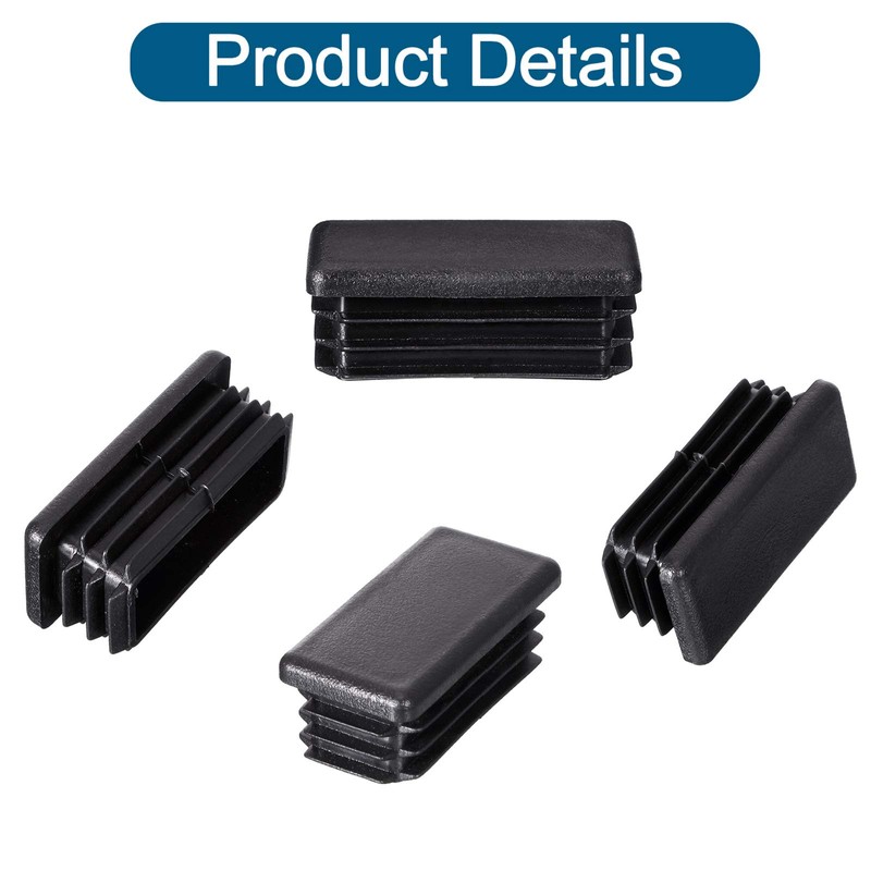 1 x 2 Inch Rectangle Plastic Plugs Tubing End Caps