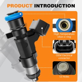6 Pcs Fuel Injectors Set FIT Nissan Frontier Xterra Pathfinder 4.0L Titan Armada 5.6L Suzuki Equator 4.0L, Replaces OE 16600-7S00A 0280158007 16600-7S000, 2-Pin EV6 Connector 6-Hole Spray Pattern