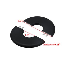 LC LICTOP Wall Split Flange Escutcheon Plate for 1.3 Inch Pipe, ABS Round Faucet Cover, 3.74 Inch Self-Adhesive Pipe Cover, Water Pipe Wall Hole Decoration for Laundry Bathroom Kitchen, 4Pcs Black