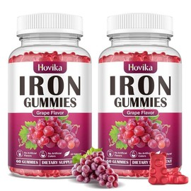 Hovika Iron Grape Flavored Gummies 60 tablets 2pcs 1 set / Hovika 철분 포도맛 구미 60정 2개 1세트