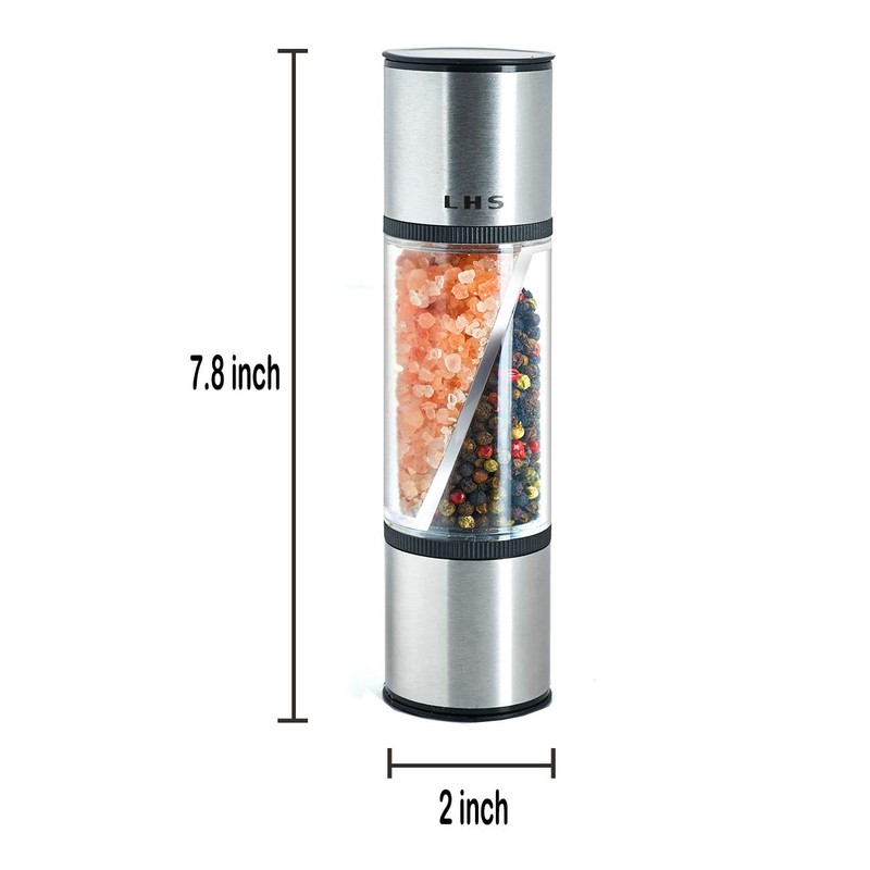 LHS 2 in 1 Salt and Pepper Grinder, Clear Acrylic