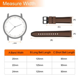 HARFINGTON Silicone Watch Bands 24mm Width Soft Quick Release Rubber Watch Band with Matte Black Buckle for Men Women, Brown Black