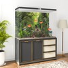 MIRRORANG 61x30cm Tropical Forest Terrarium Background Stream Green Huge Tree