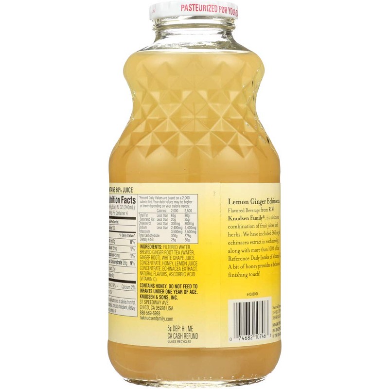 Knudsen Juice, Simply Nutritious Lemon Ginger Echinacea 32 fl.oz(Pack of