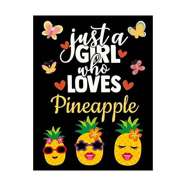 Pineapple Black Paper Sketchbook: Just a Girl Who Loves Pineapples