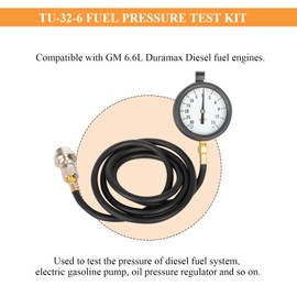 sliyxtwio TU-32-6 Fuel Pressure Tester Kit, Fuel Pressure Tester Compatible with GM 6.6L Duramax Diesel Fuel Engines, Fuel Pressure Test Kit.