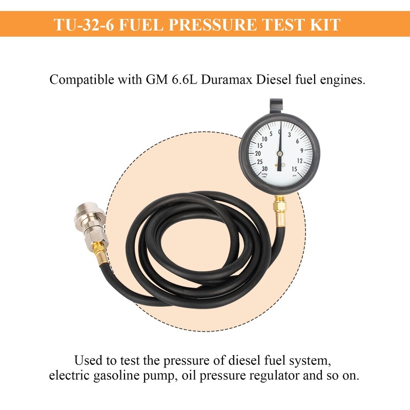 sliyxtwio TU-32-6 Fuel Pressure Tester Kit, Fuel Pressure Tester Compatible