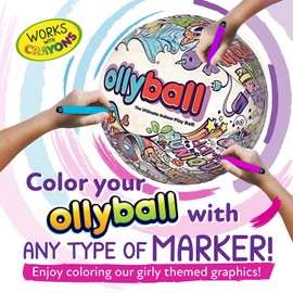 Ollyball Girl Power Eco Pak! The Ultimate Indoor Colorable Play Ball for Kicking and Coloring in The House!