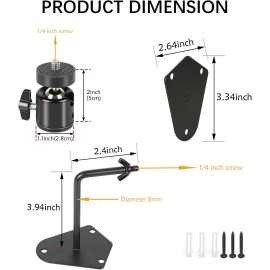Acuxiaza 4 Pack Metal Camera Wall Mount Heavy Duty with Universal1/4-2