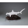 HAMMERHEAD SHARK Sculpture by JOHN PERRY 12in long on polished