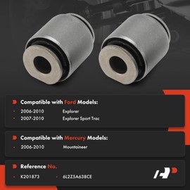 A-Premium 2 x Rear Upper Control Arm Bushing Kit, Compatible with Ford Explorer 2006-2010, Explorer Sport Trac 2007-2010 & Mercury Mountaineer 2006-2010