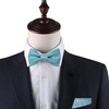 Men's Plain Color Pre-tied Bow Tie and Pocket Square Set