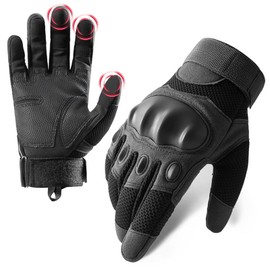 IOAGSVW Guantes de Moto Pantalla Táctil, Antideslizantes de Guantes Tácticos para Hombres, Protección de Nudillos y Dedos Táctiles, para Ciclismo, Motocicleta, Escalada, Senderismo (Negro, Large)