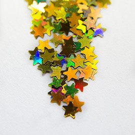 Large 100g SFXC® Golden Star Holographic Chunky Glitter for Arts and Crafts