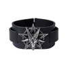 Alchemy Gothic Baphomet Men Leather Bracelet Black, Leather,