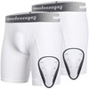 COOLOMG Youth Boys Compression Shorts with Athletic Cup for Baseball