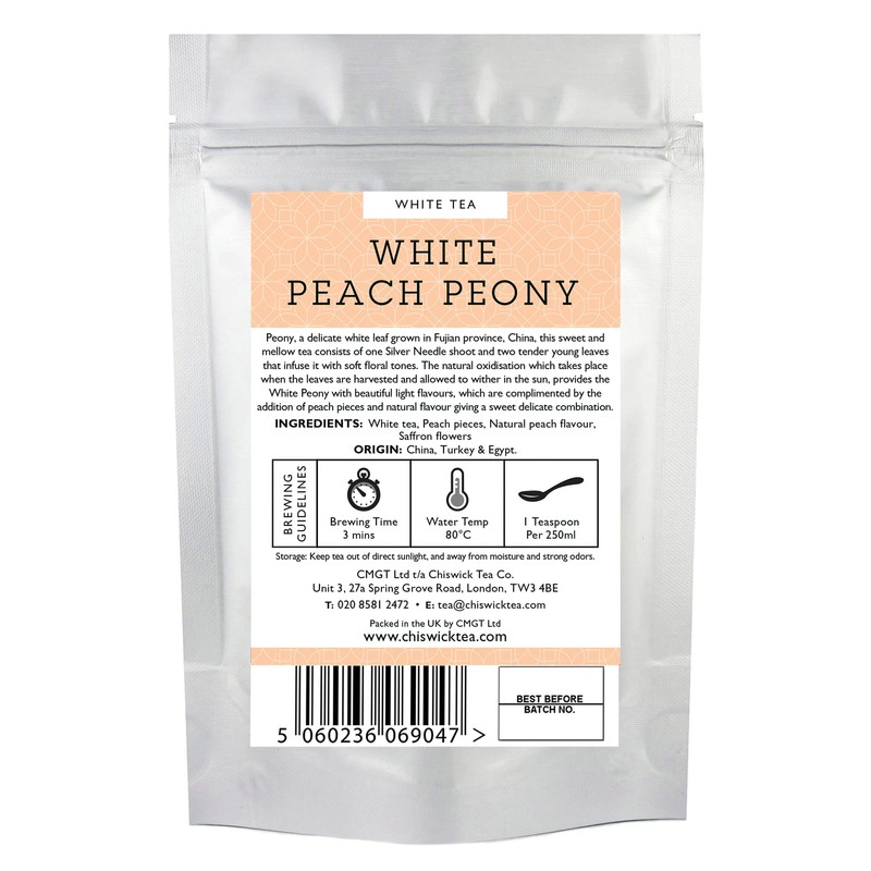 White Peach Peony (Bai Mu Dan) Premium Loose Leaf White
