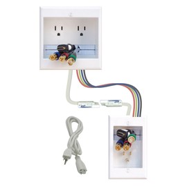 PowerBridge Solutions TWO-CK-26 Dual in-Wall Cable Management for Wall-Mount TVs, 26' PowerConnect Cable, White