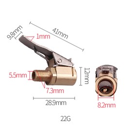 Eupneicu 8 mm valve extension set, brass tyre valve air pump clip, car valve plug for tyre valves with valve thread for car, bicycle, motorcycle, compressor