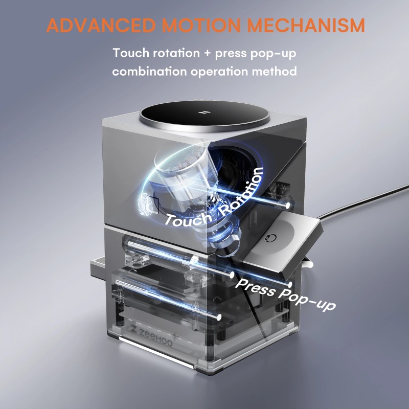 ZEEHOO-CuBeTrick X 3-in-1 Wireless Charging Station-Black-US Plugsocket standard: US, color: