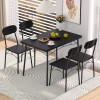 Vecelo 5 Piece Dining Table Set 4 Chairs Breakfast Wooden