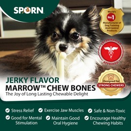 Sporn Marrow Dog Chew Bones for Aggressive Chewers, Jerky Flavor Dog Chew Toys for Small Dogs, Strong Nylon Chew Toy, Gluten-Free & Non-Toxic, Small