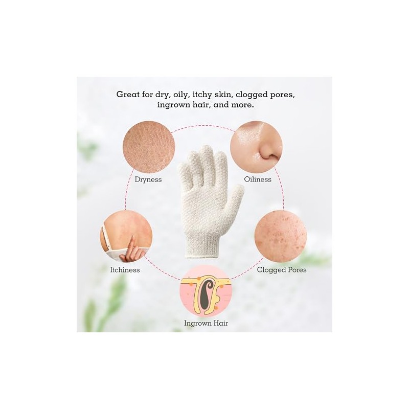 Evridwear - Guantes exfoliantes para baño, ducha, limpieza profunda, acné
